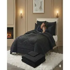 GENERICO - SET CUBRECAMA CHIPORRO MÁS SÁBANA POLAR 2 PLAZAS ELEGANTE