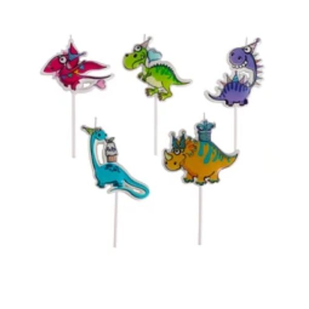 GENERICO - Velas de dinosaurio 5pcs
