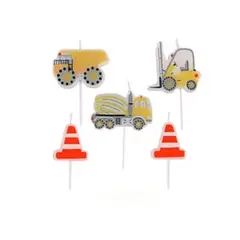 GENERICO - Set de Velas de autos de construccion 5pcs