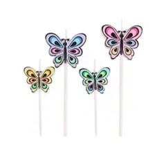 GENERICO - Set de velas de mariposas 4 pcs