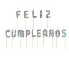 GENERICO - Velas plateada Feliz Cumpleaños