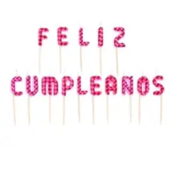 GENERICO - Velas rosada Feliz Cumpleaños