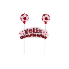 GENERICO - Velas de futbol happy birthday 3pcs