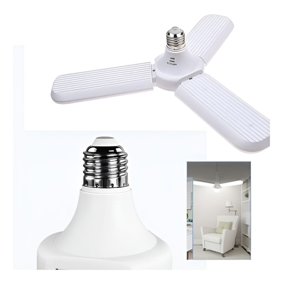 GENERICO - Pack X3 Ampolleta Led 45w Angulo Ajustable 3 Aspas Color de la luz Blanco