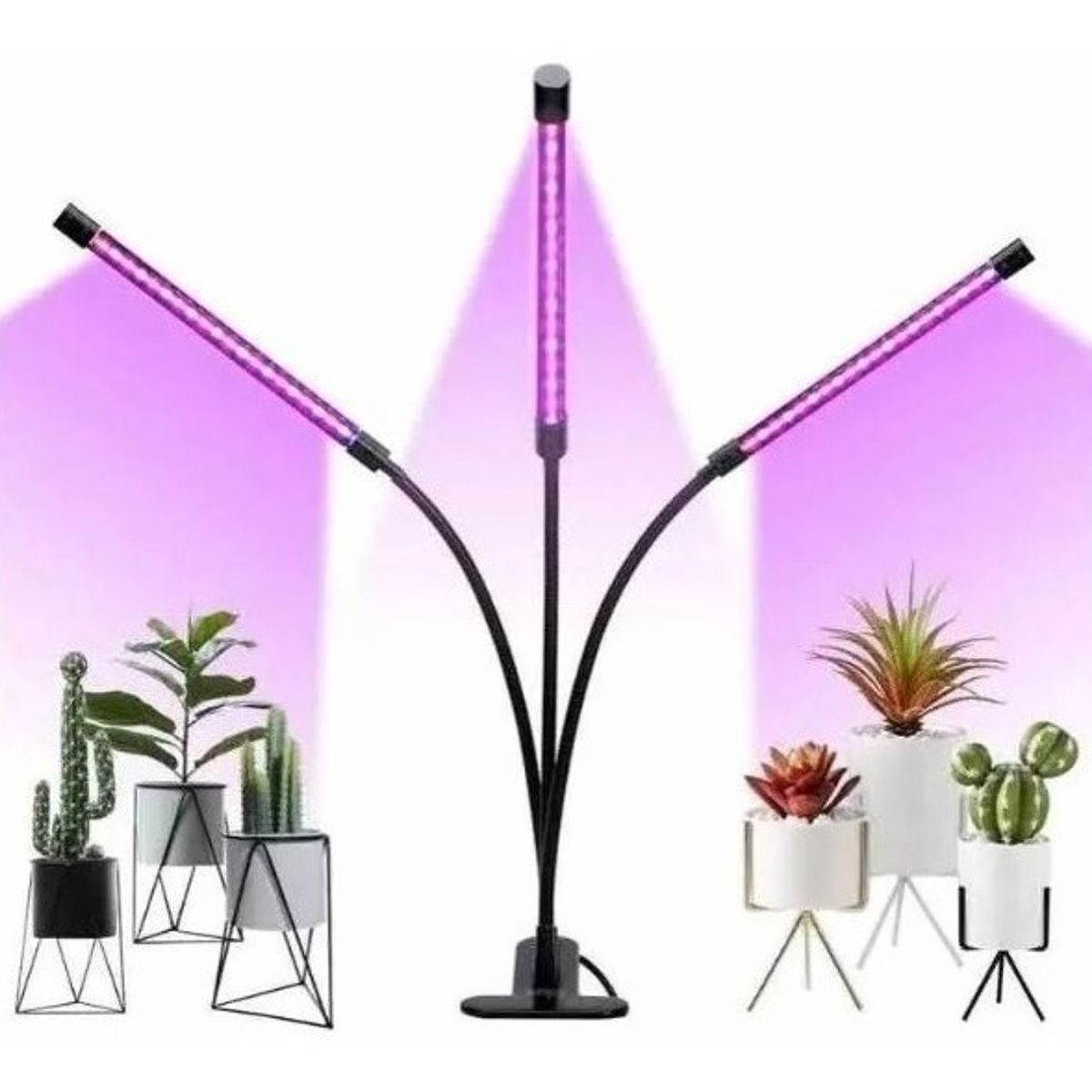 GENERICO - Lámpara para cultivo interior Genérica 3 tubos potencia de 27W voltaje de color de la luz violeta