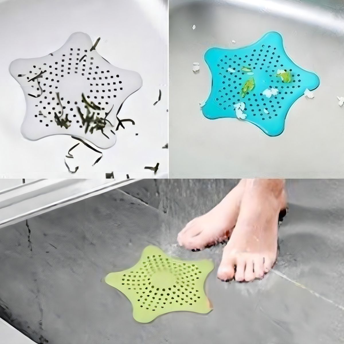 GENERICO - 4 Filtros Lavaplatos Drenaje Silicona Para Cocina Baño Ducha