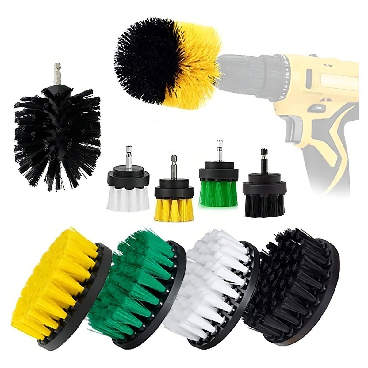 GENERICO - Cepillos De Limpieza Para Taladro Set X10 Auto Hogar Tapiz