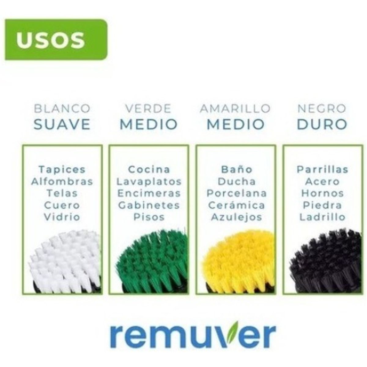 GENERICO - Cepillos De Limpieza Para Taladro Set X10 Auto Hogar Tapiz
