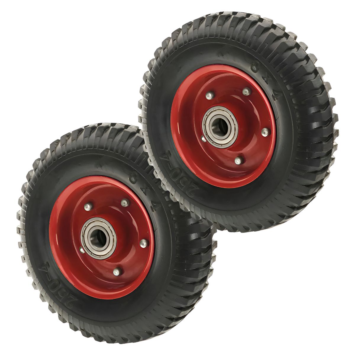GENERICO - Set 2 Ruedas De Caucho 8 Pulgadas Maciza Para Yegua O Carro