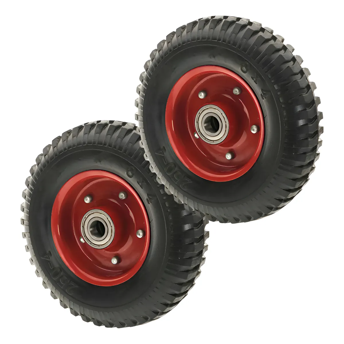 GENERICO - Set 2 Ruedas De Caucho 8 Pulgadas Maciza Para Yegua O Carro