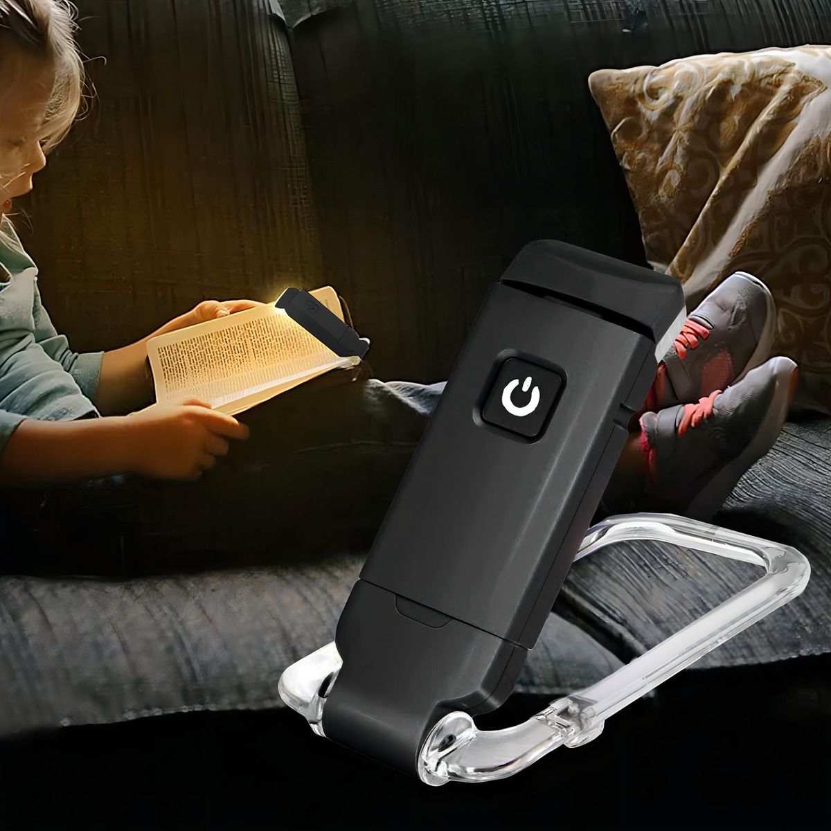 GENERICO - Luz De Lectura Recargable Por Usb Para Leer En La Cama Estructura Negro Pantalla NEGRO - 295095