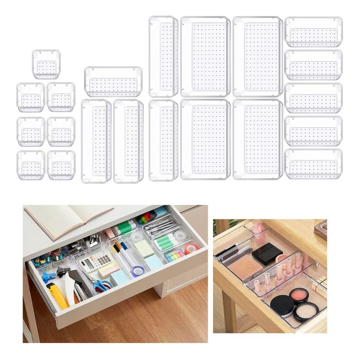GENERICO - Organizador Separador Cajones Papelería Set X 21