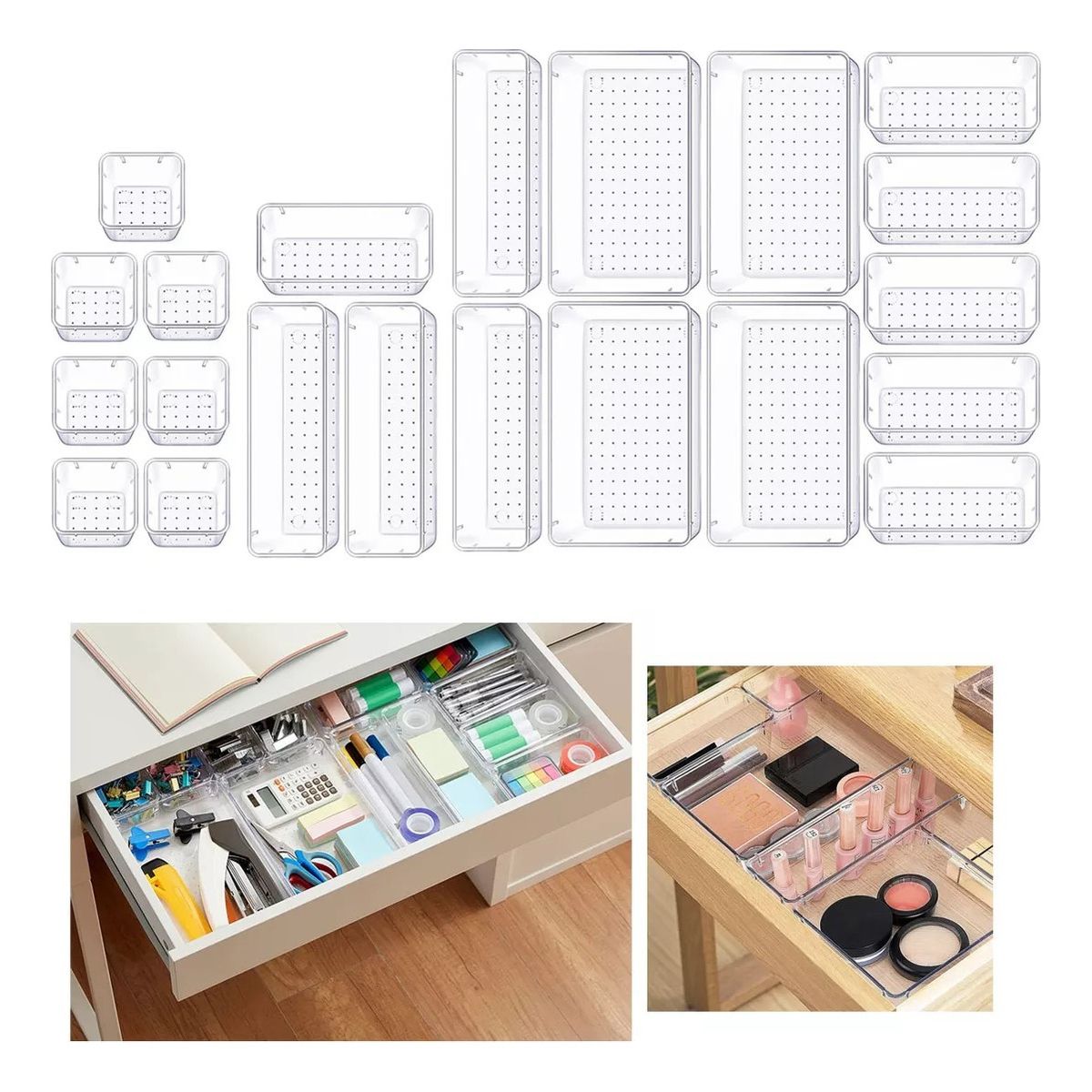 GENERICO - Organizador Separador Cajones Papelería Set X 21