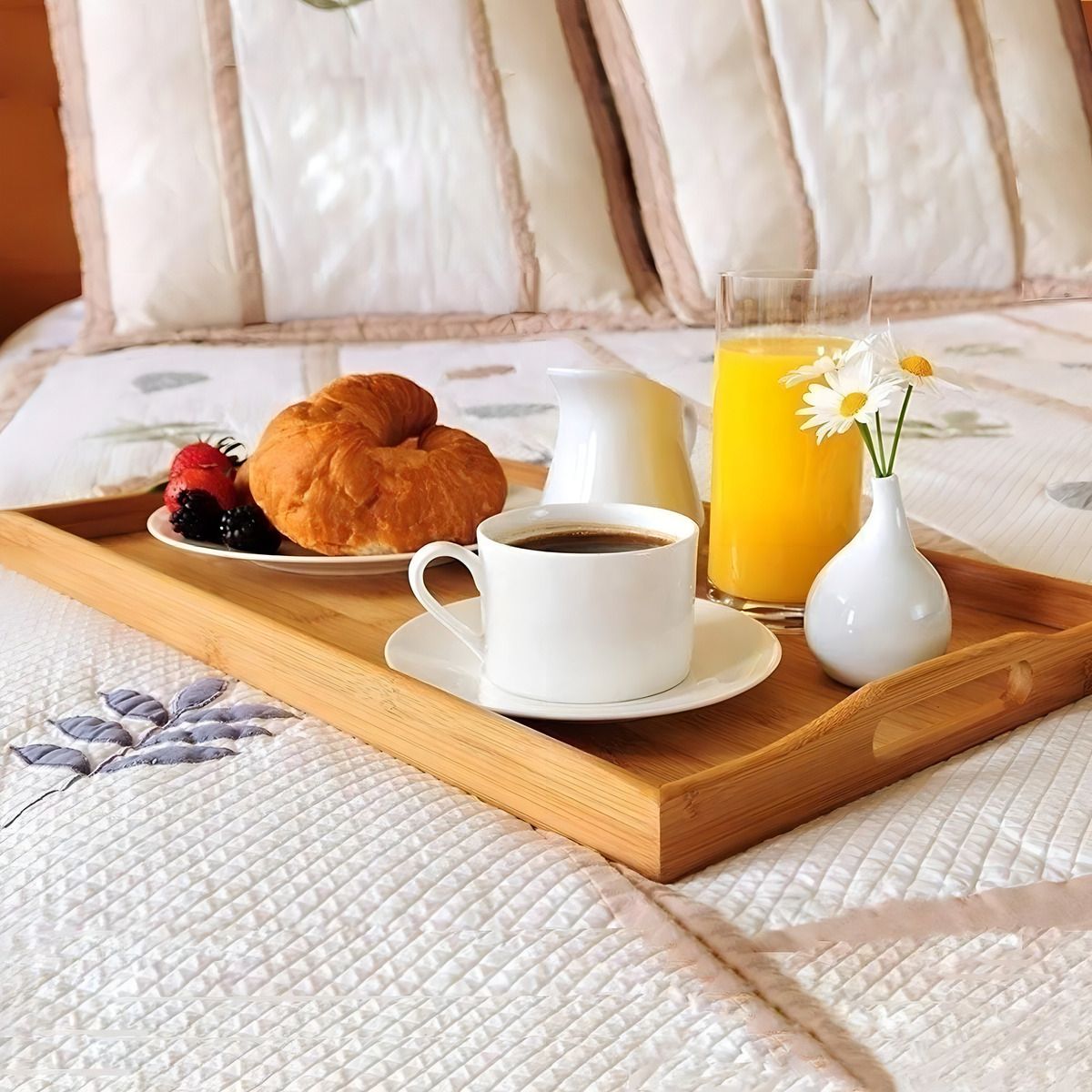 GENERICO - Bandeja De Cama Desayunador Madera Bambu Notebook