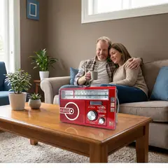 MOVI - Radio Portátil AM FM Solar Recargable Linterna Emergencia Pilas