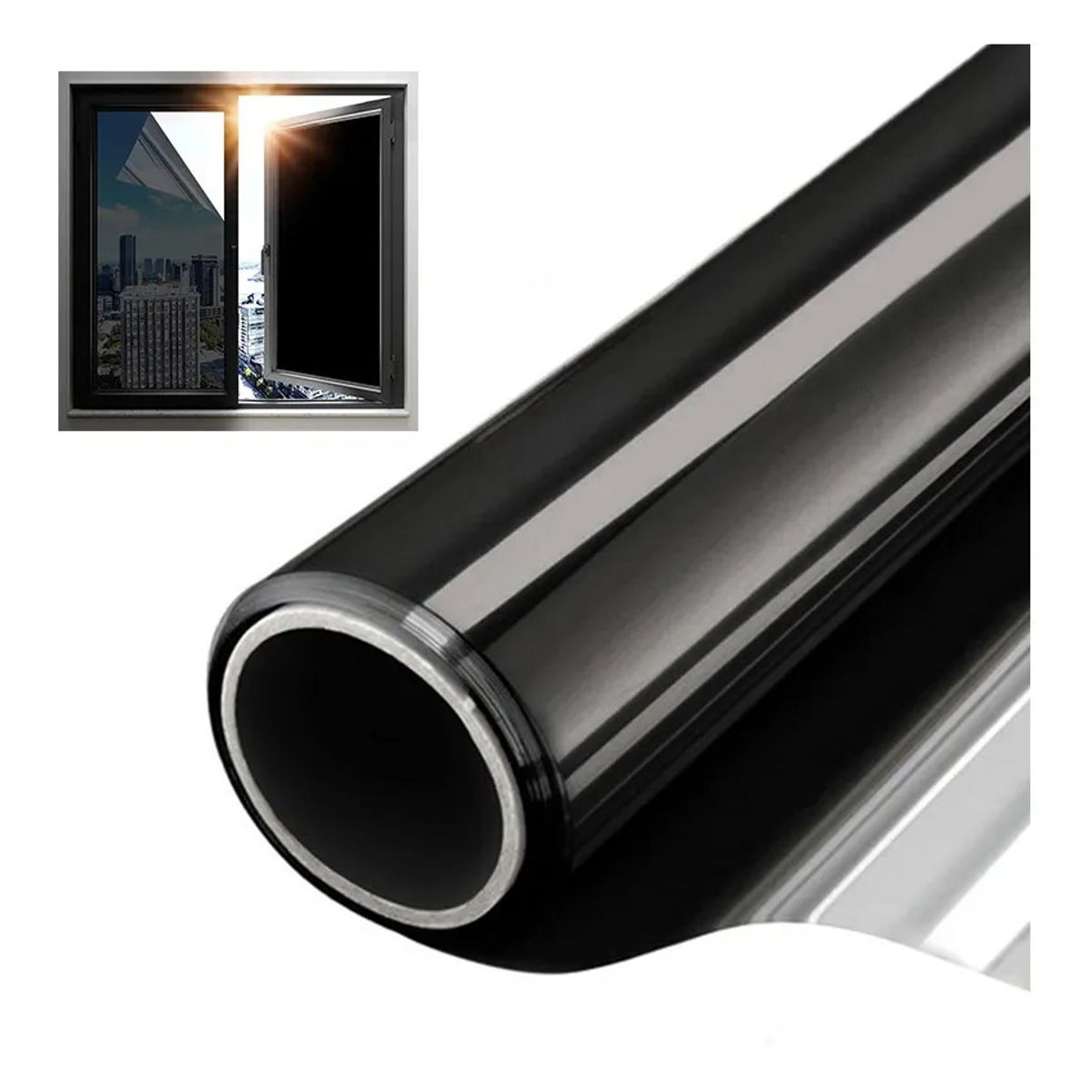GENERICO - Lamina Film Polarizado Espejo Negro Profesional 1.2x3 M