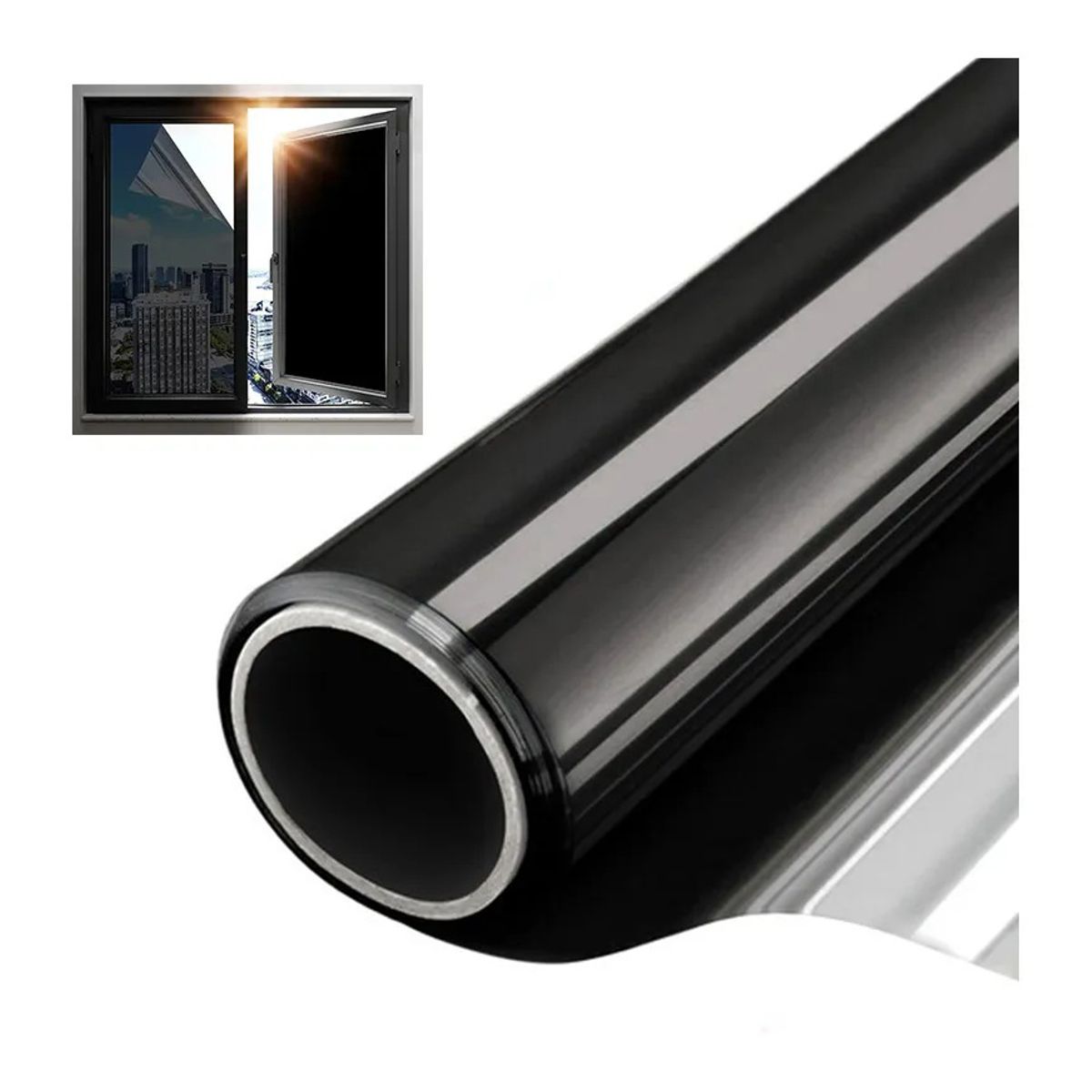 GENERICO - Lamina Film Polarizado Espejo Negro Profesional 1.2x3 M