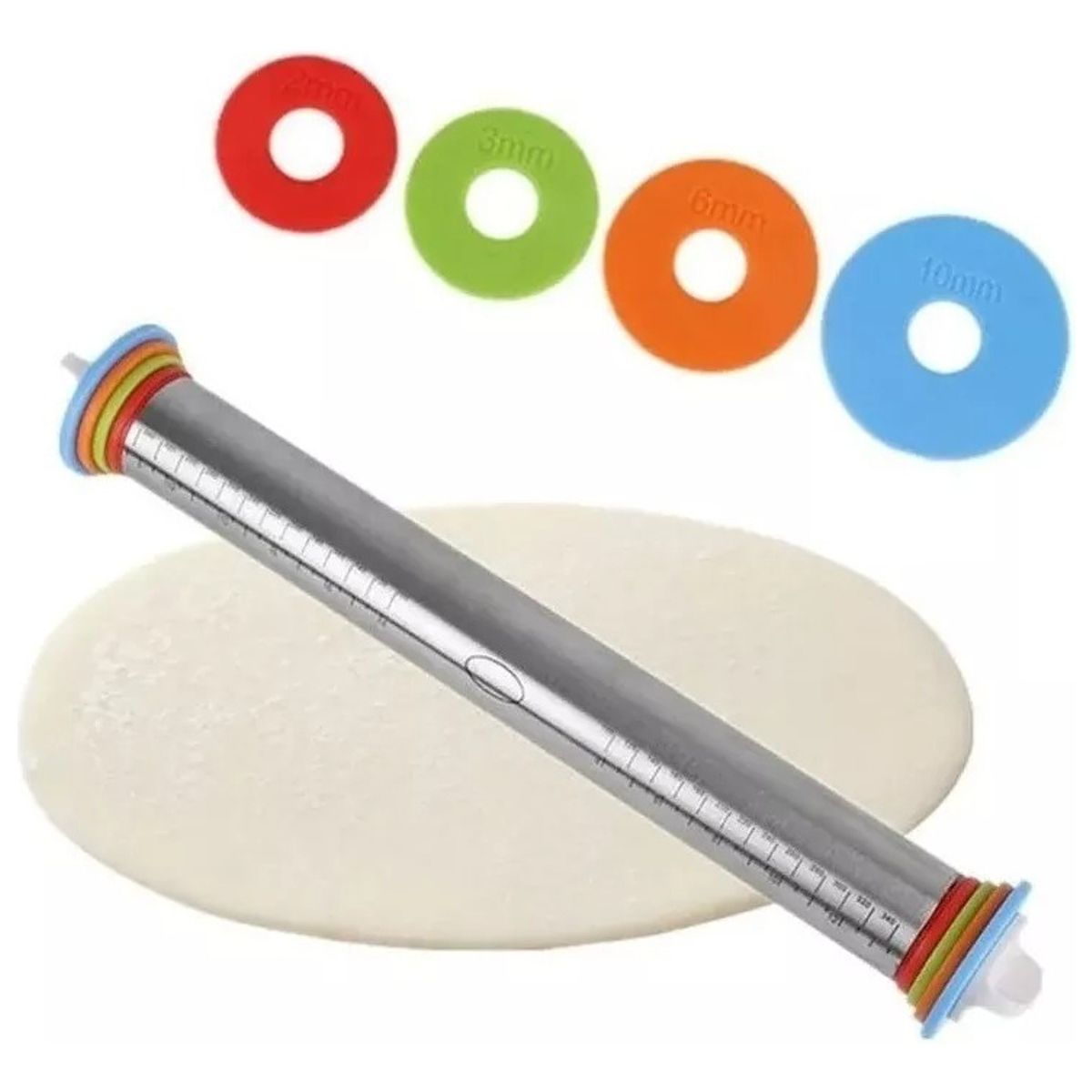 GENERICO - Uslero Rodillo Fondant Pizzas Galletas Regulable Repostería Color Verde Claro