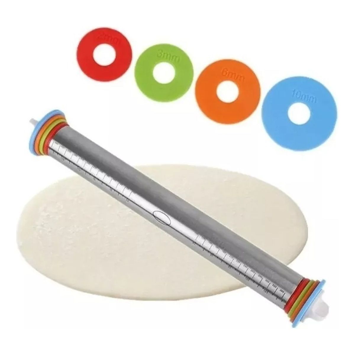 GENERICO - Uslero Rodillo Fondant Pizzas Galletas Regulable Repostería Color Verde Claro