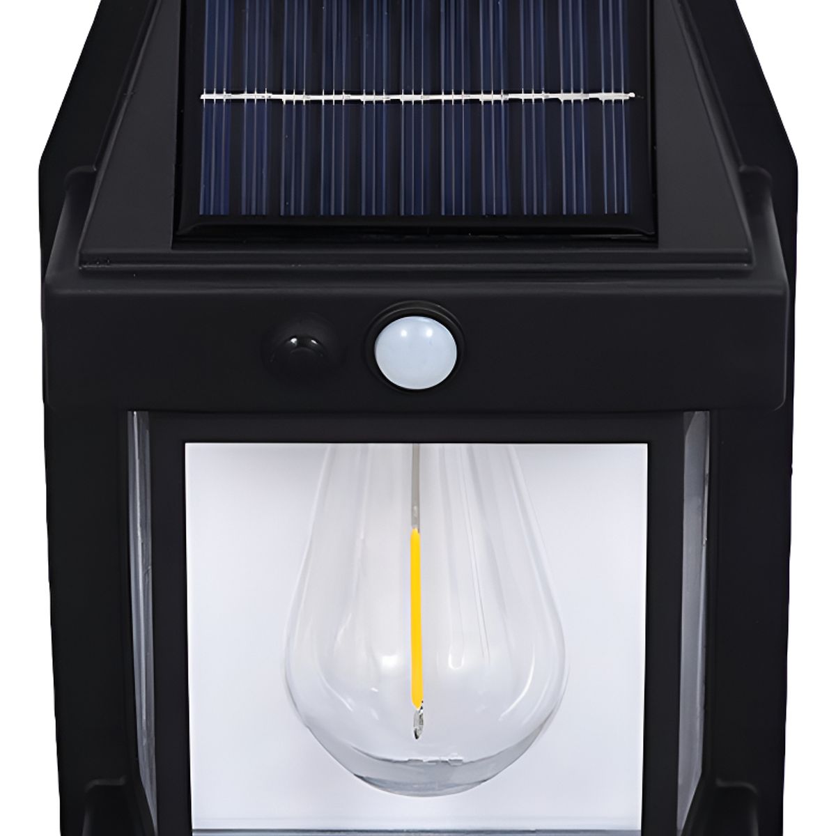 GENERICO - Farol Solar Pared Sensor Movimiento Luz Cálida Exterior Negro
