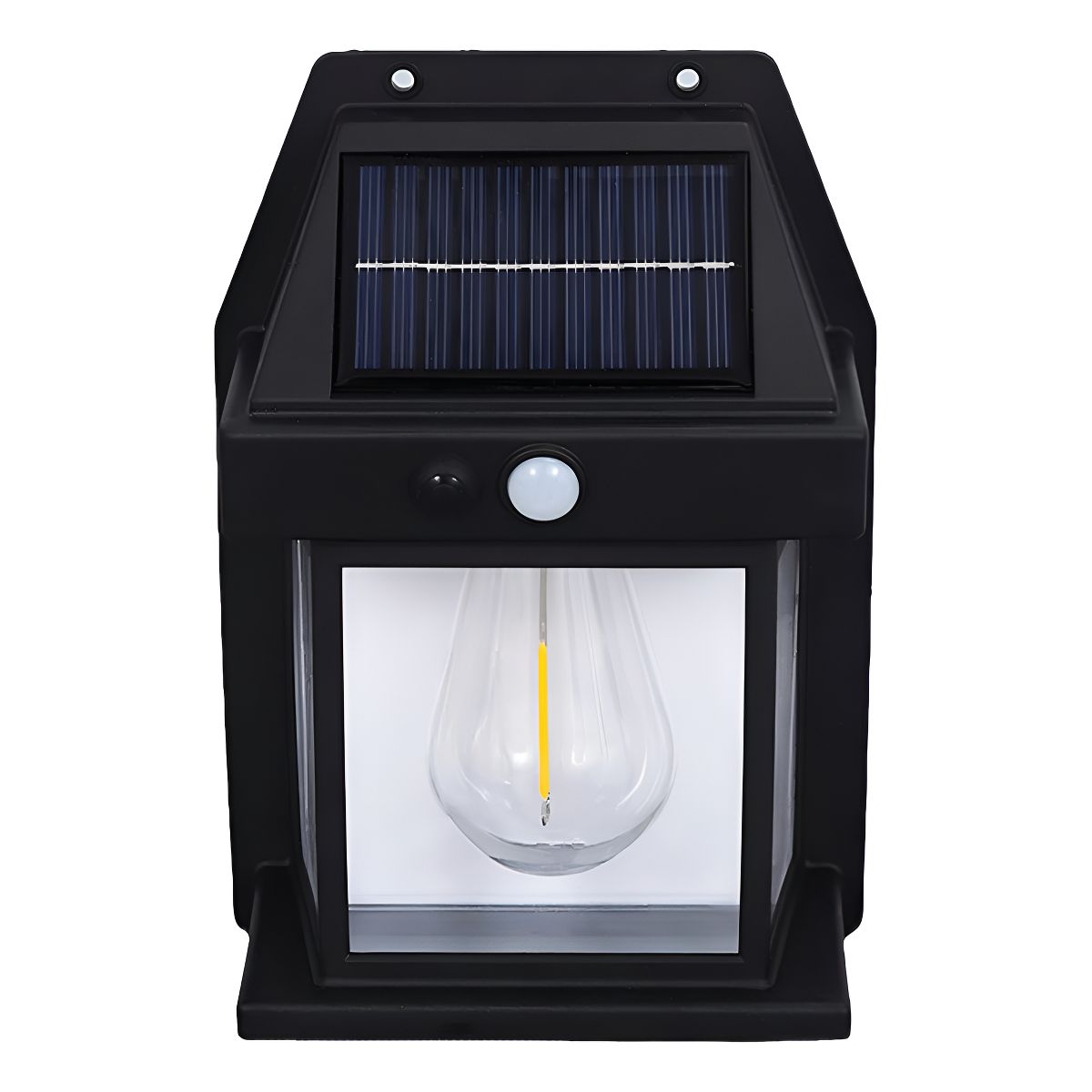 GENERICO - Farol Solar Pared Sensor Movimiento Luz Cálida Exterior Negro