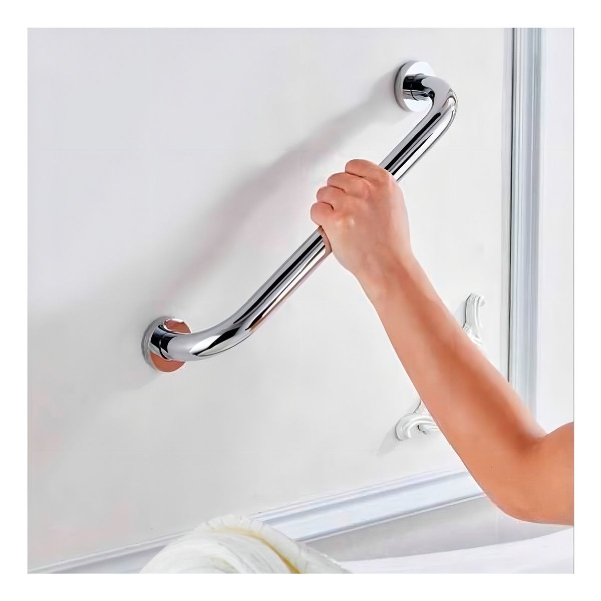 GENERICO - Barra Seguridad Recta Ducha Baño 40 Cm X 2,5 Cm Inoxidable Color Plateado