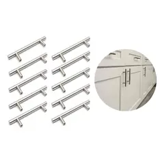 GENERICO - Pack 10 Tiradores Acero Inoxidable 20cm Cocina Muebles Agujeros 12.8cm