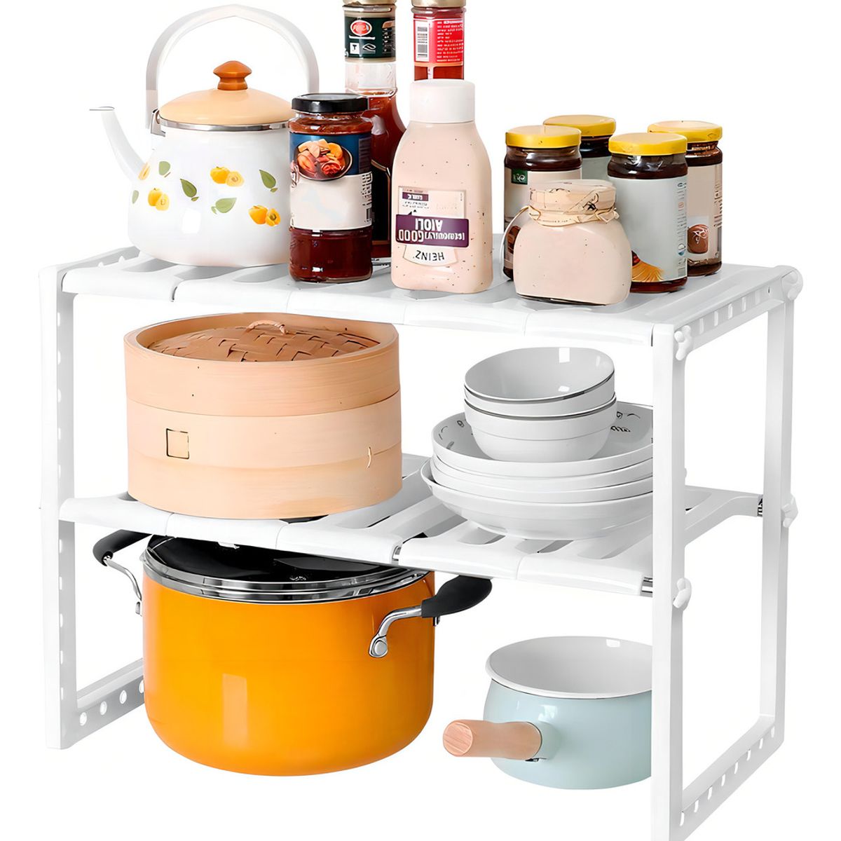 GENERICO - Organizador de lavaplato para cocina DecoTeam Estante Organizador Ajustable blanco