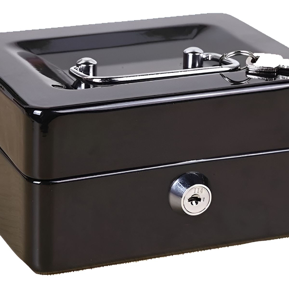 GENERICO - Caja Fuerte Metálica METAL CASH BOX con Llave 25x20cm Color Negro