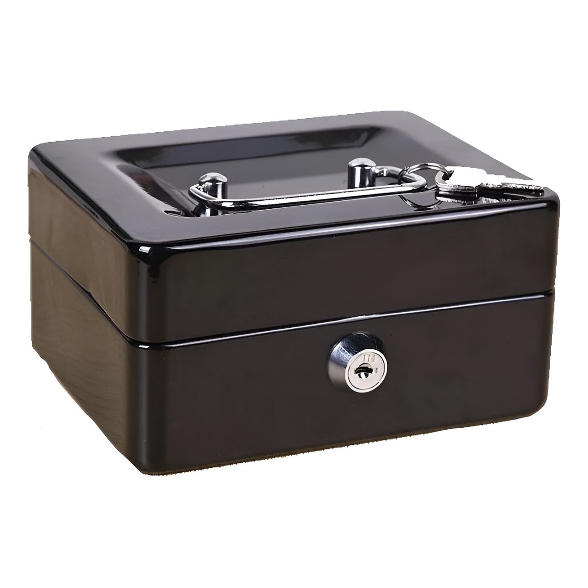 GENERICO - Caja Fuerte Metálica METAL CASH BOX con Llave 25x20cm Color Negro