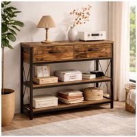 Mesa Lateral Arrimo 2 Cajones Multifuncional 100x30x81cm