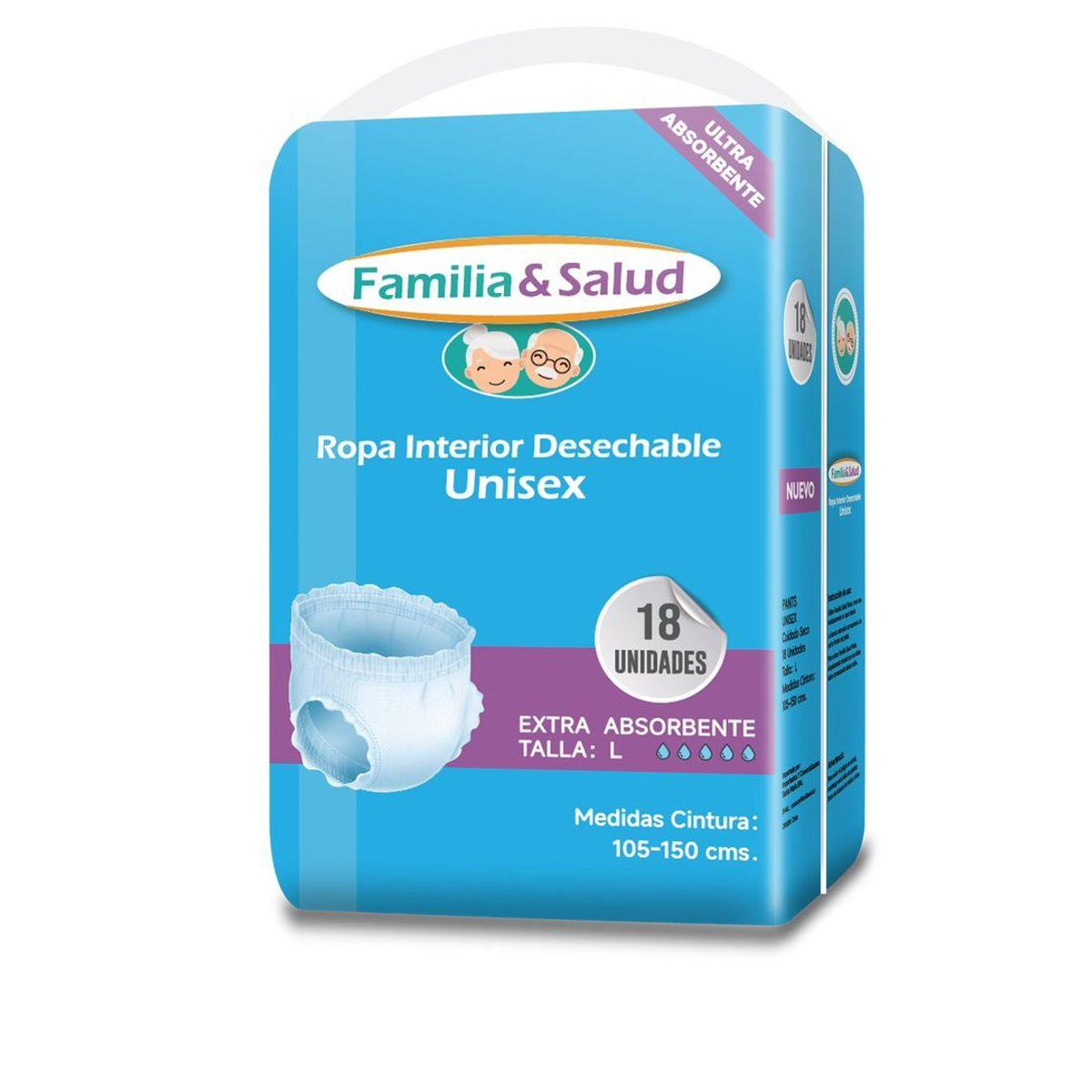 GENERICO - Ropa Interior Desechable Adulto L – Paquete 18 unidades- Pack 6 paquetes