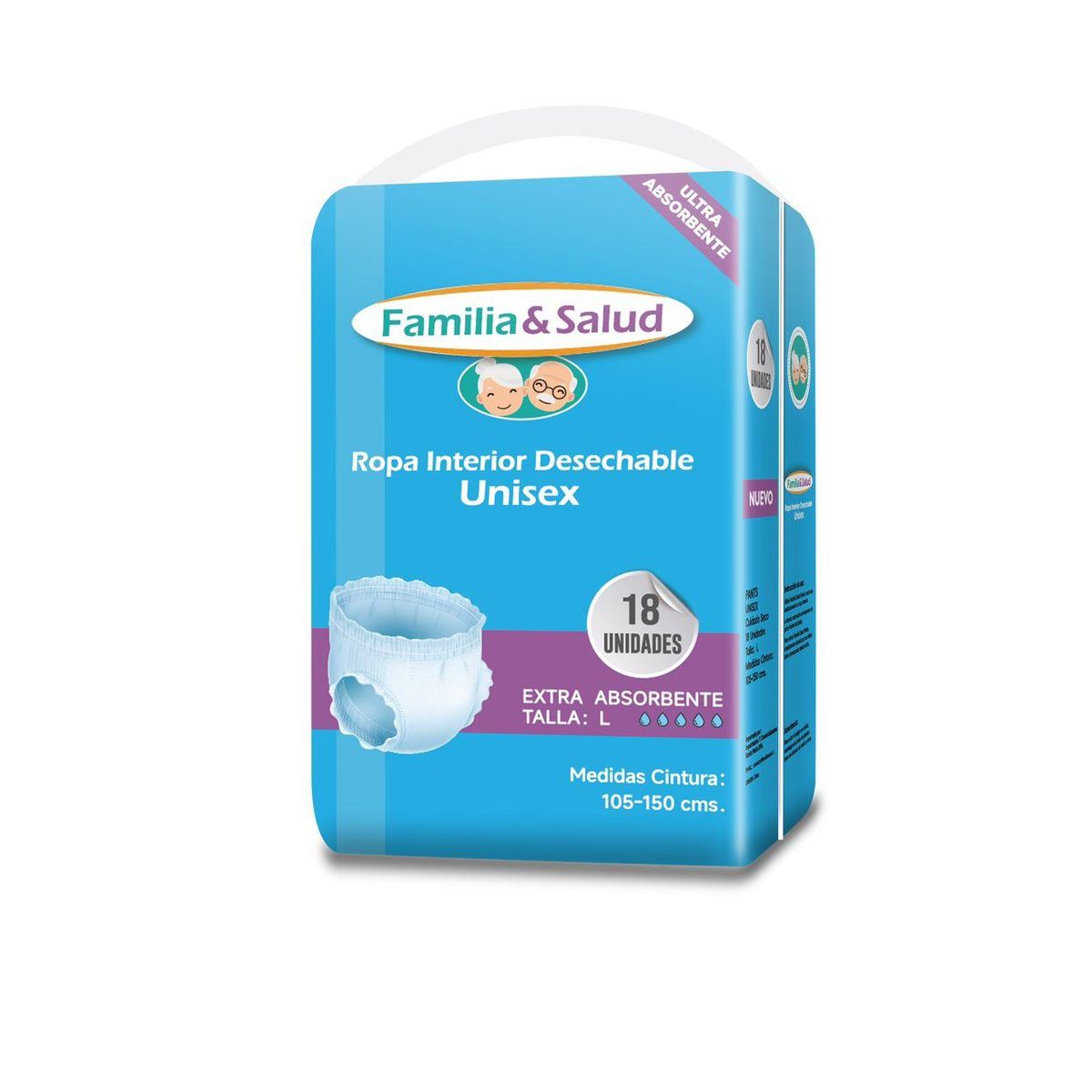 GENERICO - Ropa Interior Desechable Adulto L – Paquete 18 unidades- Pack 6 paquetes