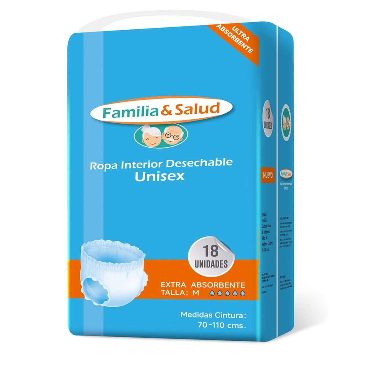 GENERICO - Ropa Interior Desechable Adulto M – Paquete 18 unidades- Pack 6 paquetes
