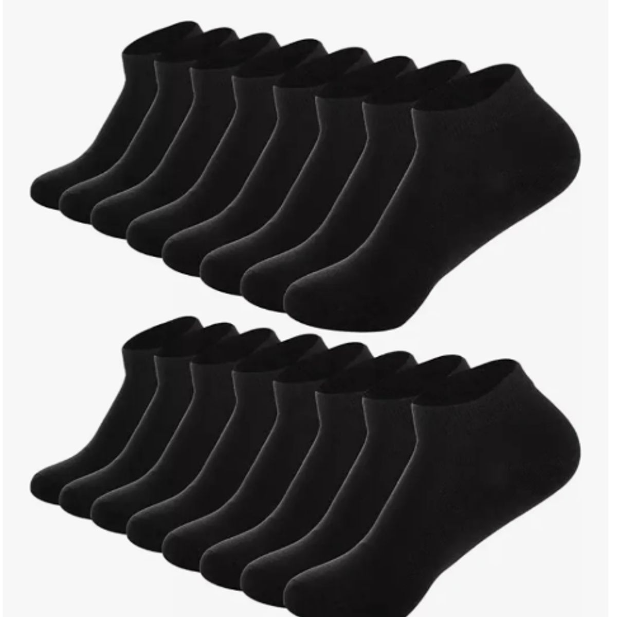 GENERICO - Pack 12 Calcetines De Hombre Cortos Y Clásicos De Uso Diario Negro Liso 39-45