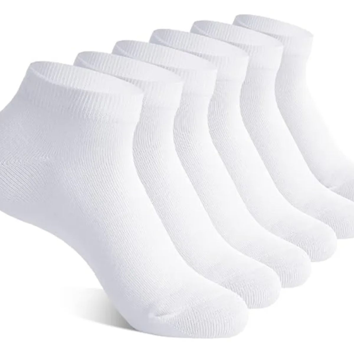 GENERICO - Pack 12 Calcetines De Mujer Cortos Y Clásicos De Uso Diario Blanco Liso 36-41