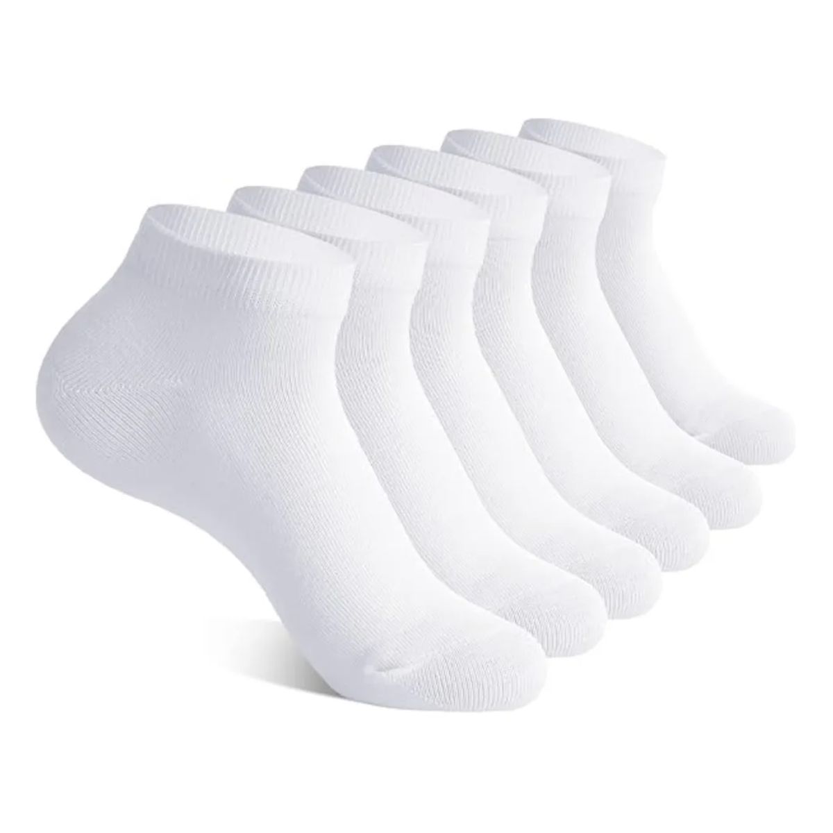 GENERICO - Pack 12 Calcetines De Mujer Cortos Y Clásicos De Uso Diario Blanco Liso 36-41