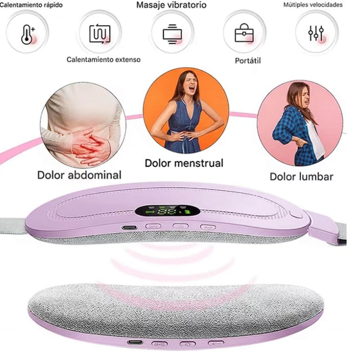 MOVI - Cinturón Térmico para Cólicos y Dolores Menstruales con Calor Terapéutico