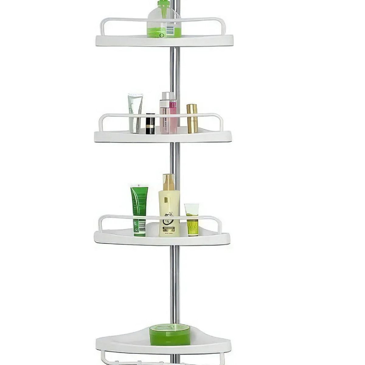 GENERICO - Esquinero Ducha 4 Niveles Regulable Ajustable Multiuso Baño Blanco