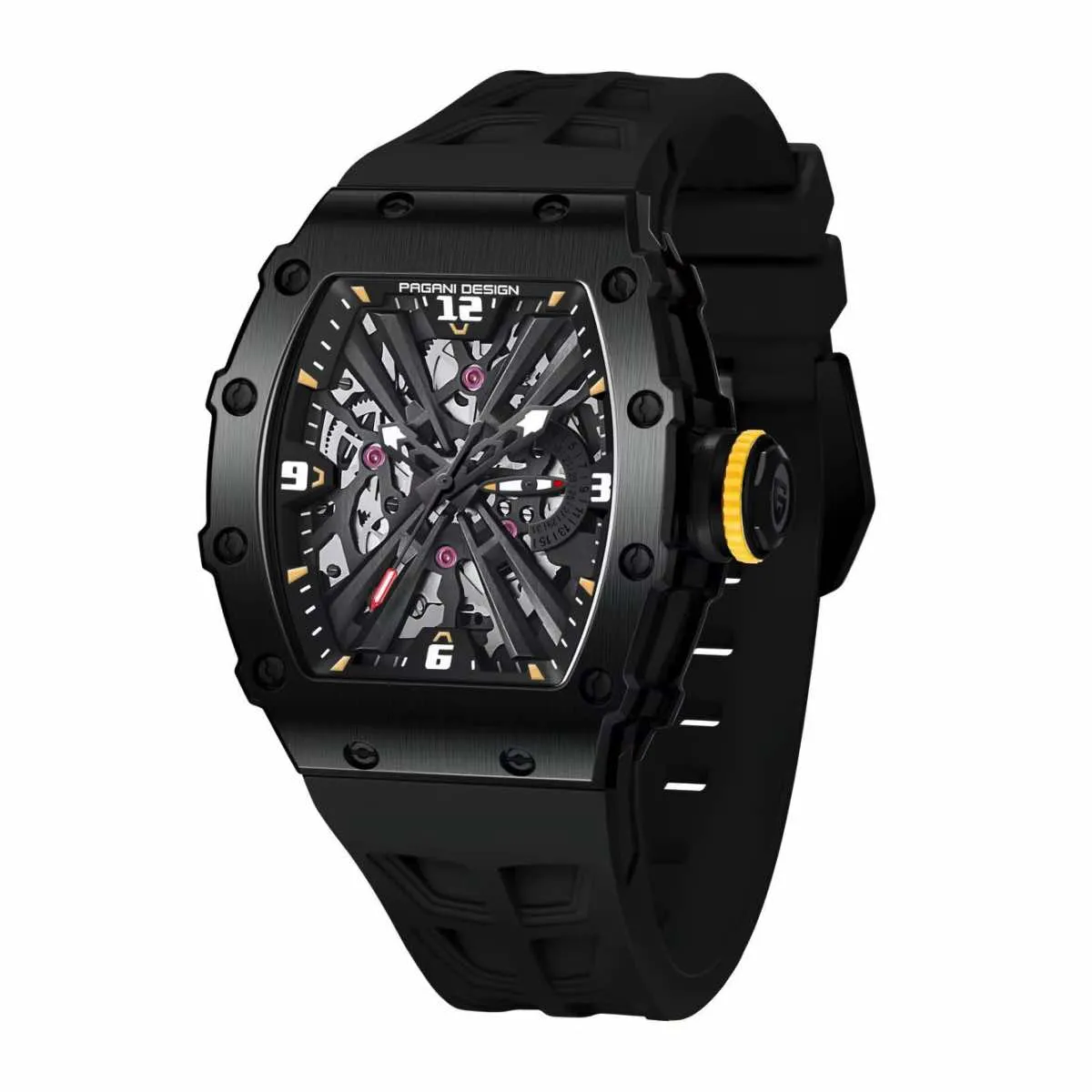 PAGANI - Reloj Pagani Design Movimiento Japonés Vh65 Cristal Zafiro Negro Correa Negro