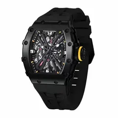 PAGANI - Reloj Design Movimiento Japonés Vh65 Cristal Zafiro Negro Correa Negro