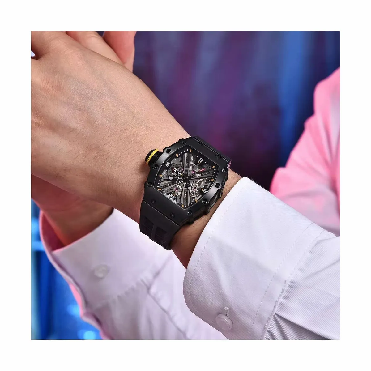 PAGANI - Reloj Pagani Design Movimiento Japonés Vh65 Cristal Zafiro Negro Correa Negro