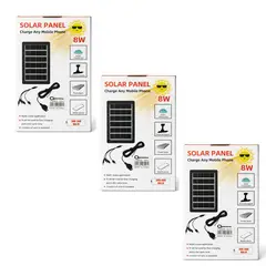 GENERICO - Pack X3 Panel Solar 8w Fotovoltaico Energia Solar 8w