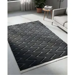 GENERICO - ALFOMBRA JACQUARD TEXTURIZADA CON DISEÑO Y FLECOS 150X200 CM