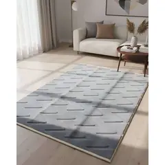 GENERICO - ALFOMBRA JACQUARD TEXTURIZADA CON DISEÑO Y FLECOS 180X200 CM