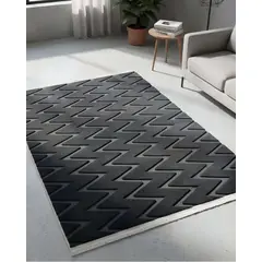 GENERICO - ALFOMBRA JACQUARD TEXTURIZADA CON DISEÑO Y FLECOS 200X240 CM