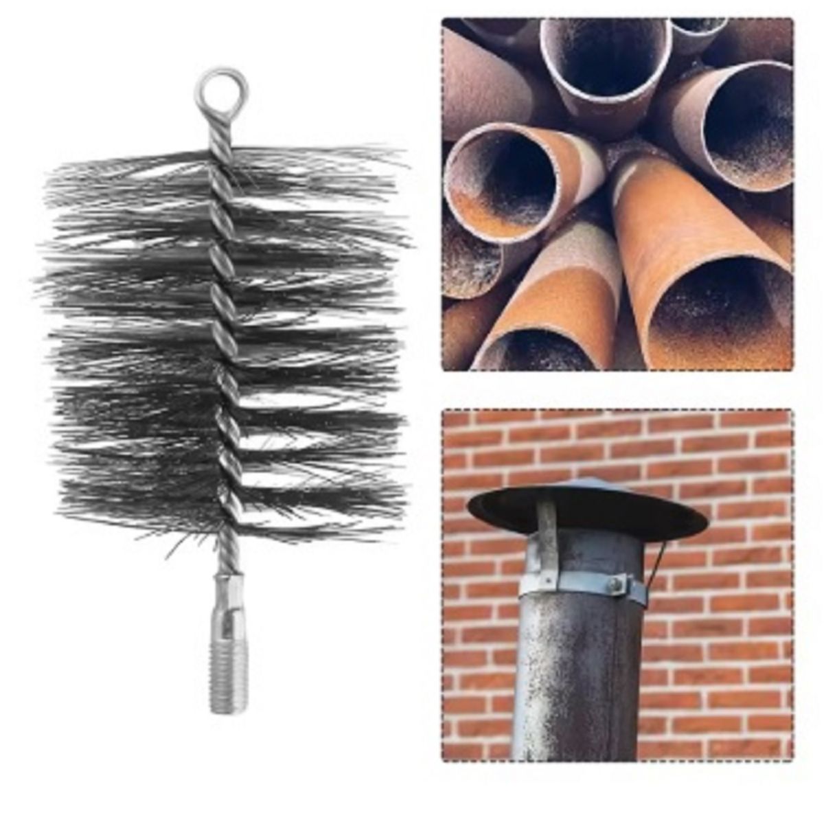 GENERICO - Escobilla Redonda Para Chimenea 5.5 Pulgadas