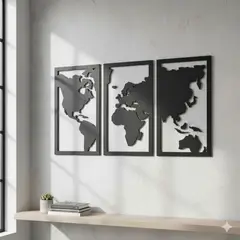 GENERICO - Cuadro Decorativo Mapamundi 55x35 Cm