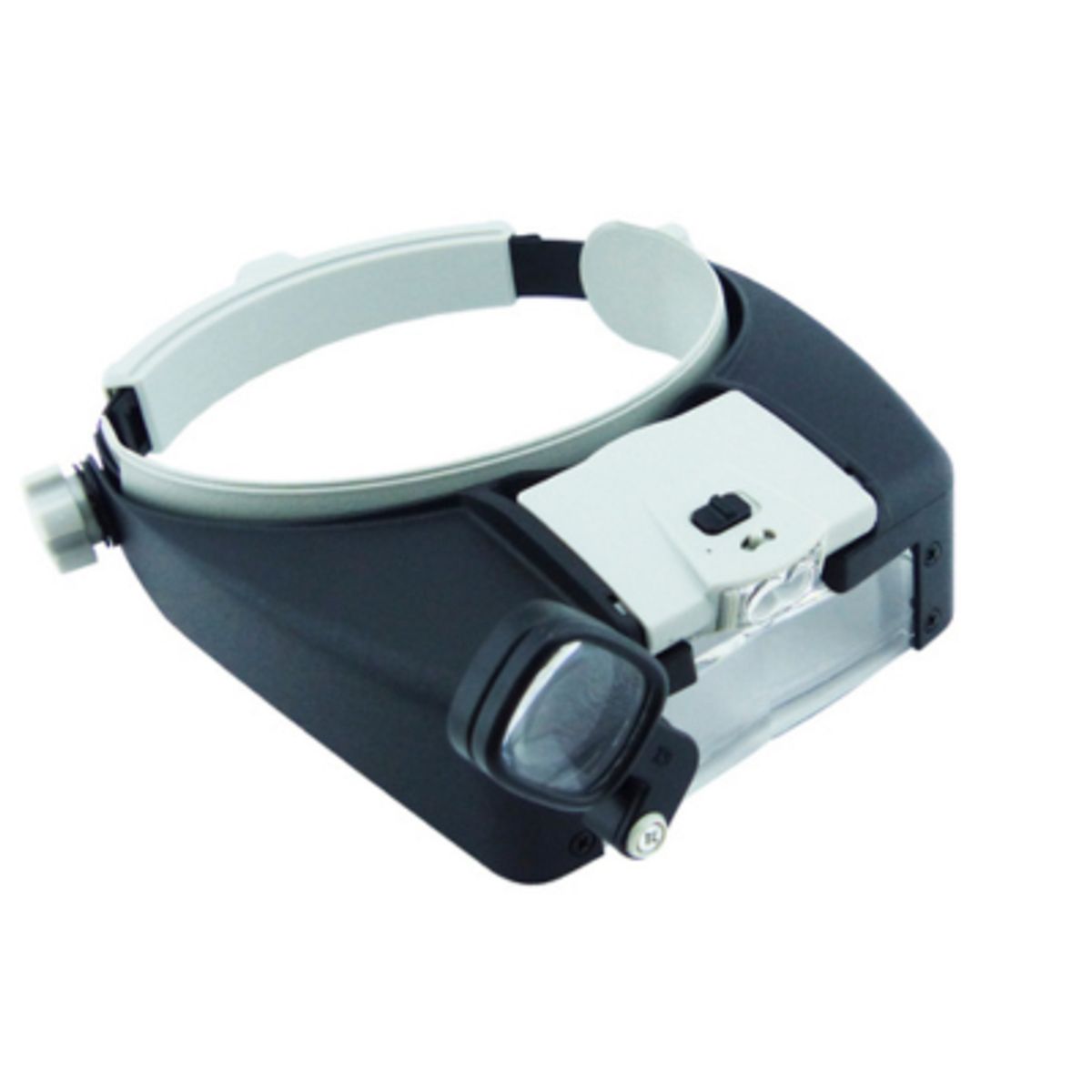 GENERICO - Visera Con Lupa Ajustable Con 2 Lentes Y 2 LED.