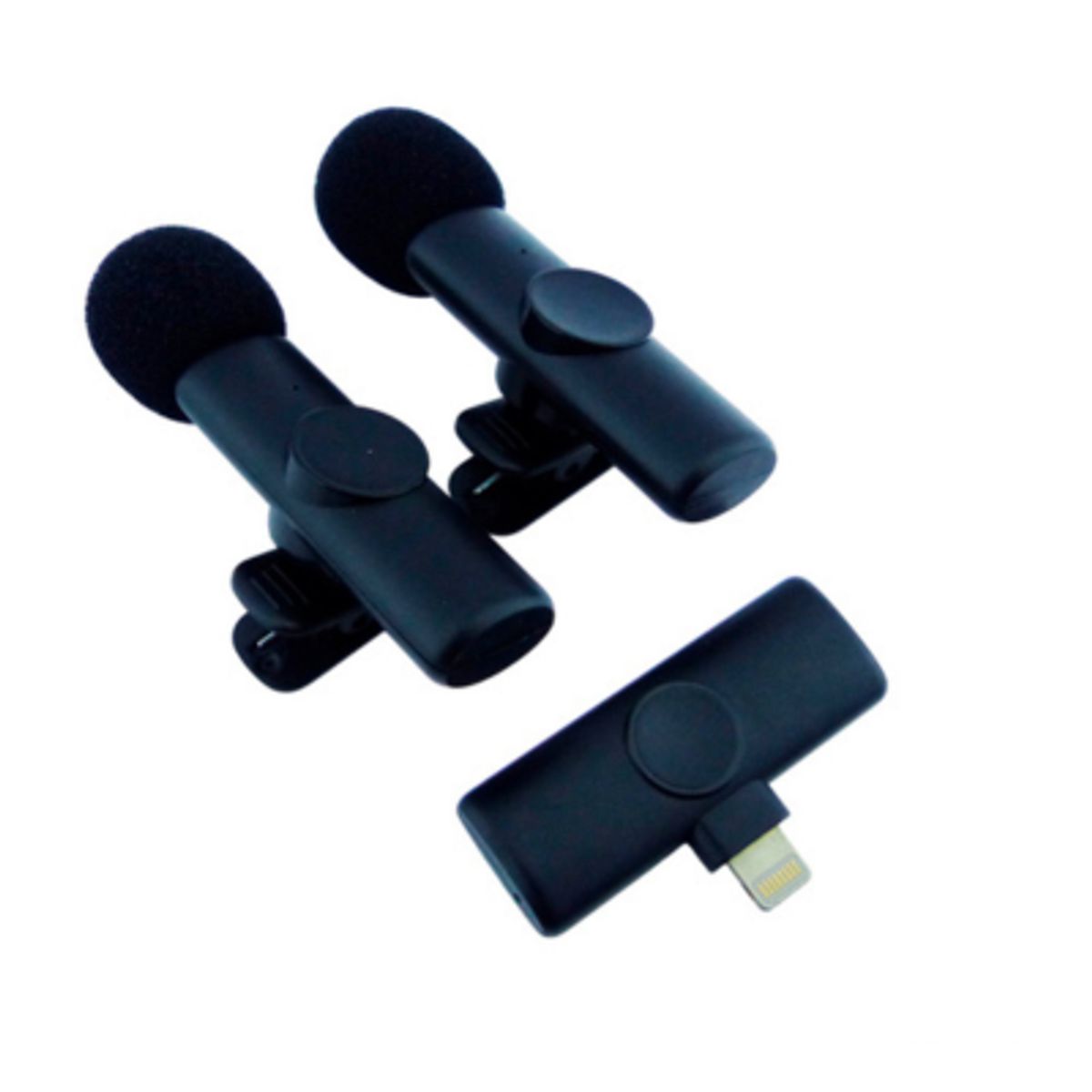 GENERICO - Microfono Inalambrico Para Smartphone Set X 2 Conexion Para Iphone Y Protector De Viento.